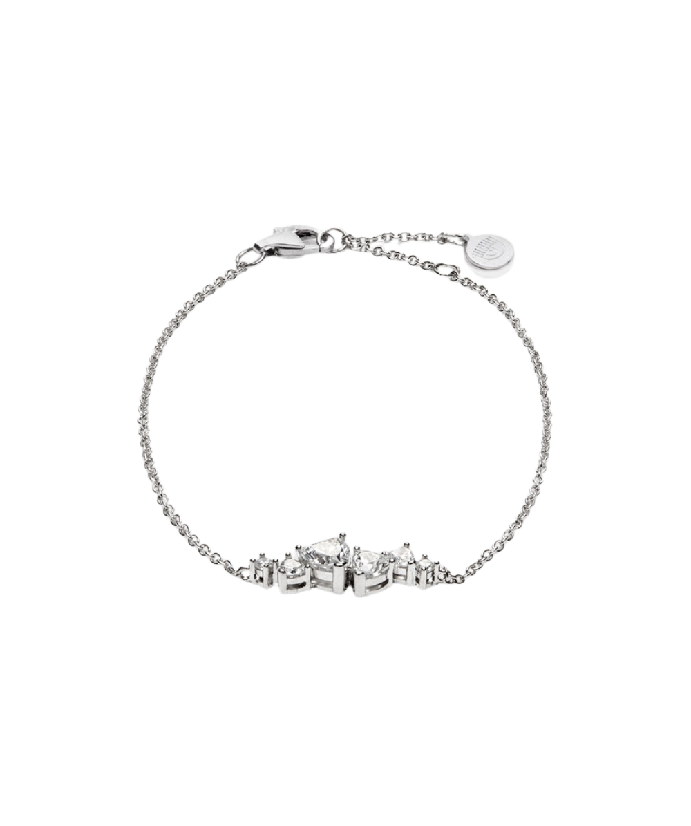 Women's bracelet sterling silver with heart-shaped zirconia stones, CHIARA FERRAGNI