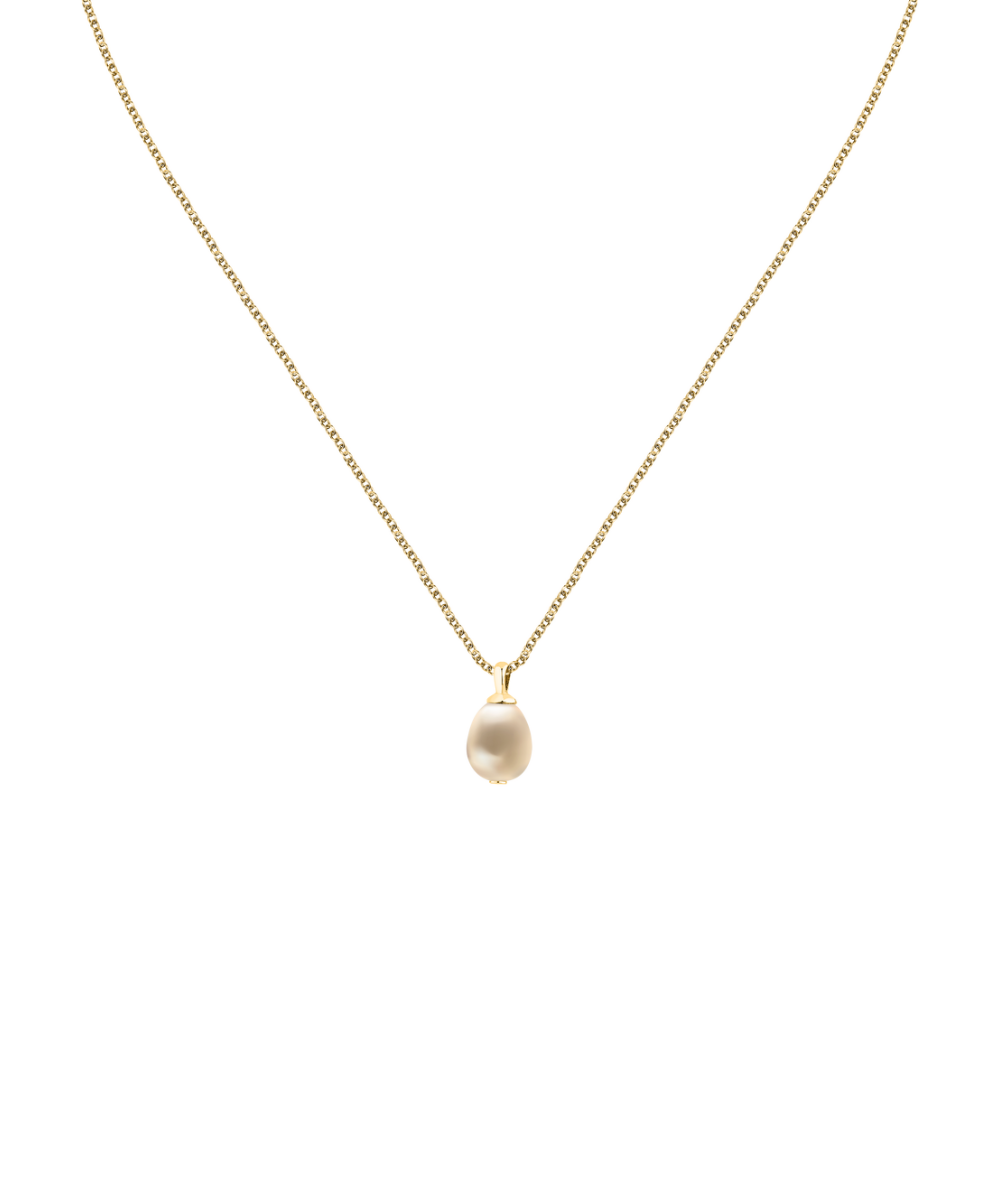 Adjustable silver necklace for women with freshwater pearl in yellow gold-tone, Morellato