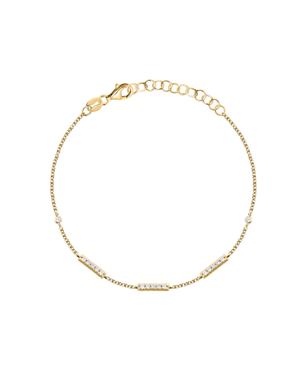 Silver bracelet with white zircons for women, in yellow gold tone, La Petite Story