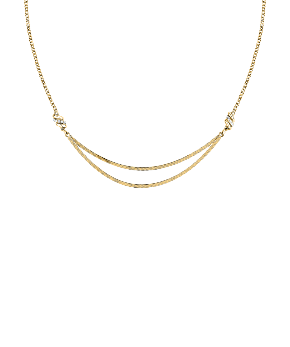 Women's necklace Torchon gold with crystal stones, MORELLATO