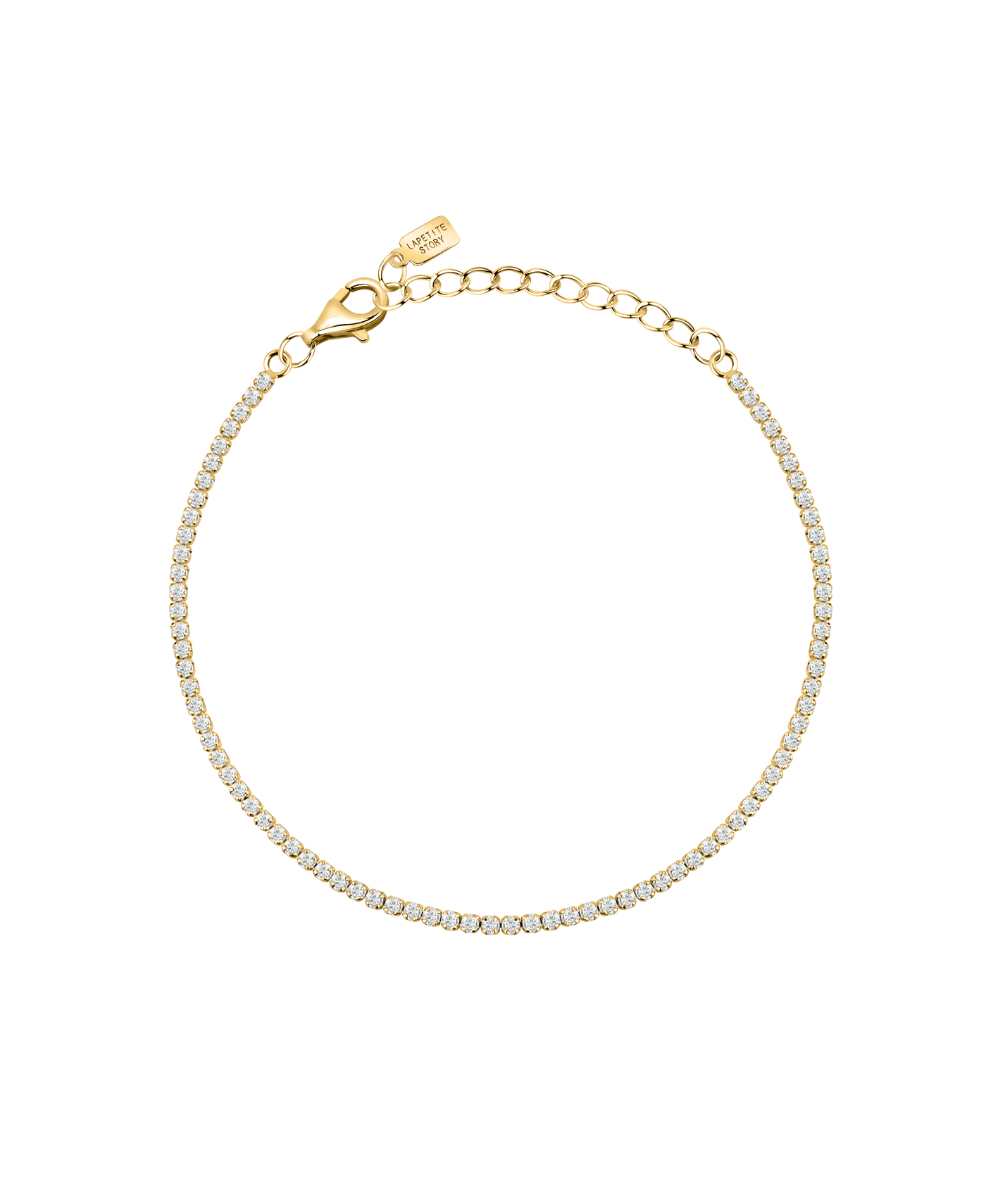 Women's adjustable tennis bracelet in gold-tone, La Petite Story