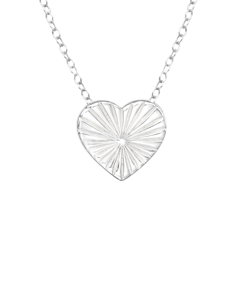 Women's silver necklace with blossoming heart, Tessora