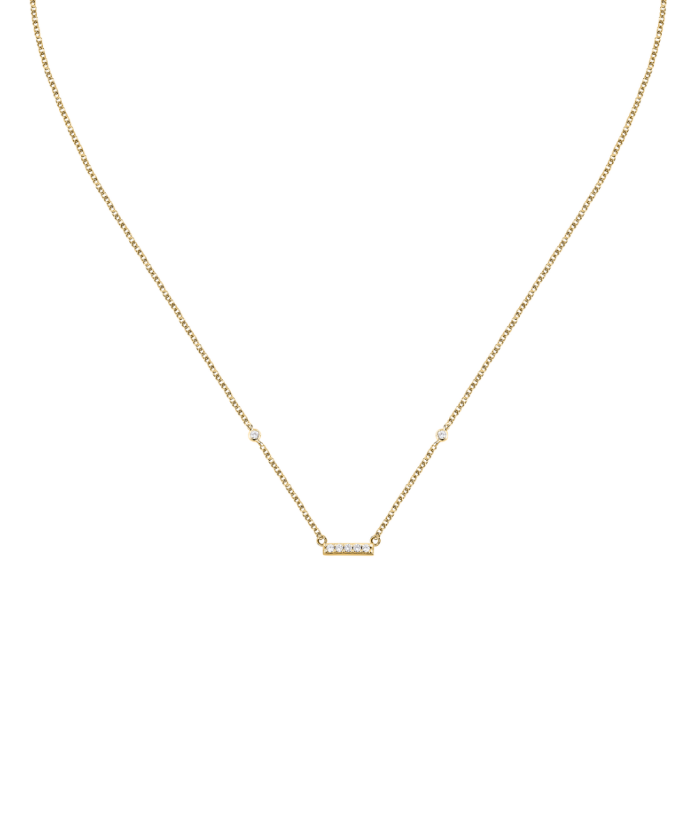 Adjustable silver necklace with white zircons for women gold-tone finish, La Petite Story