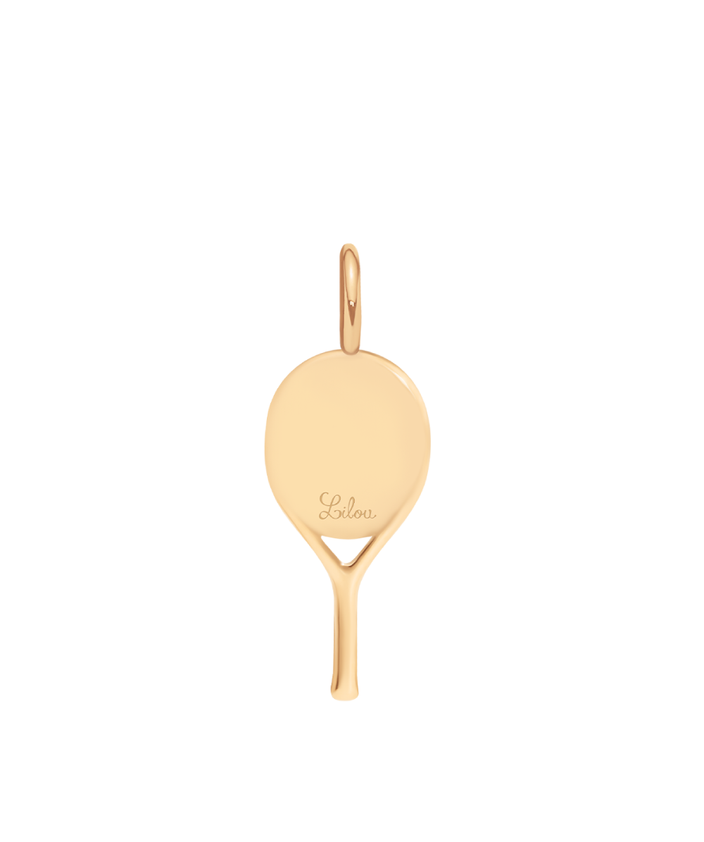 Tennis racket pendant, gold plated, Lilou