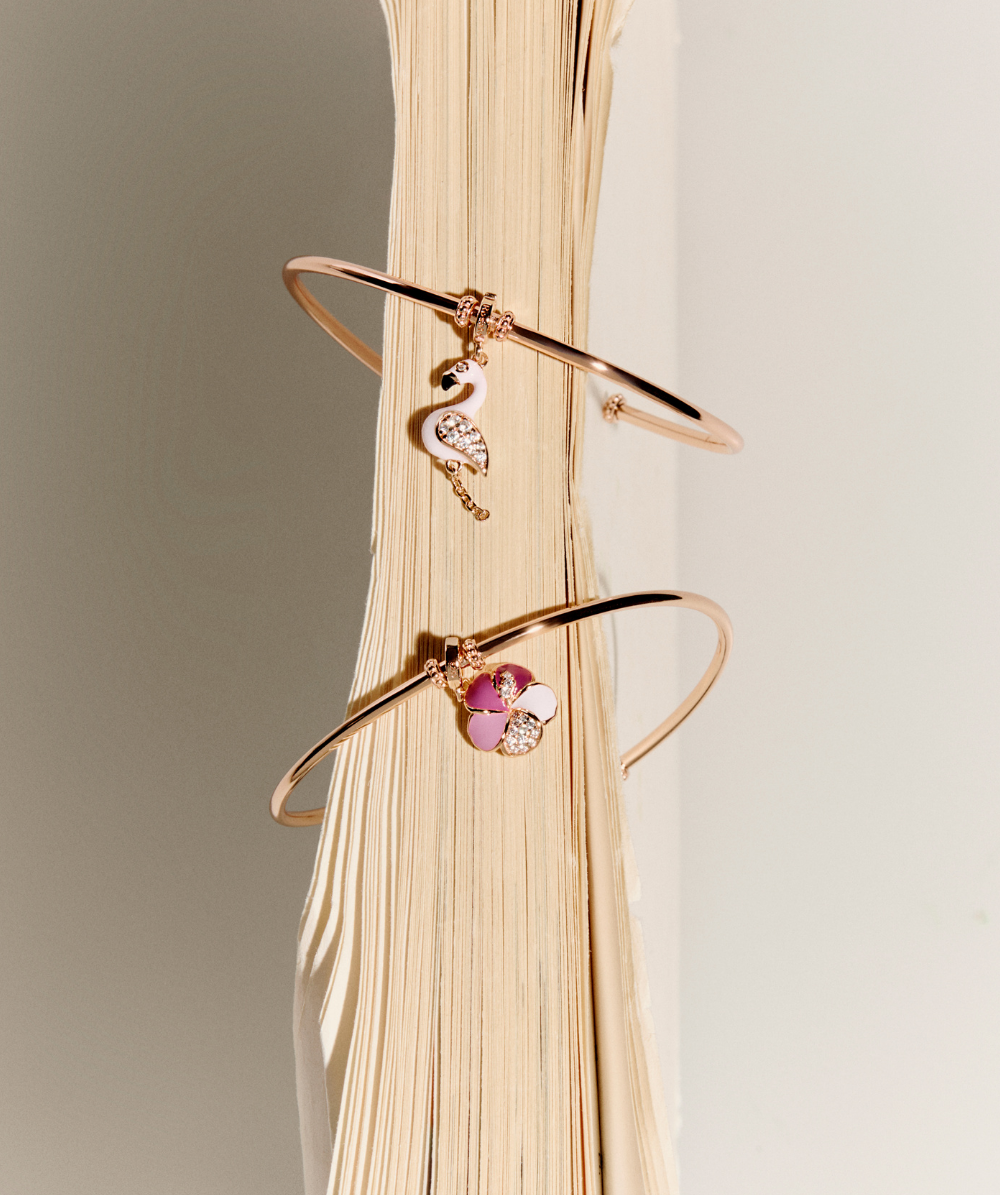 Women's Silver Rigid Bracelet STORIE, ROSATO