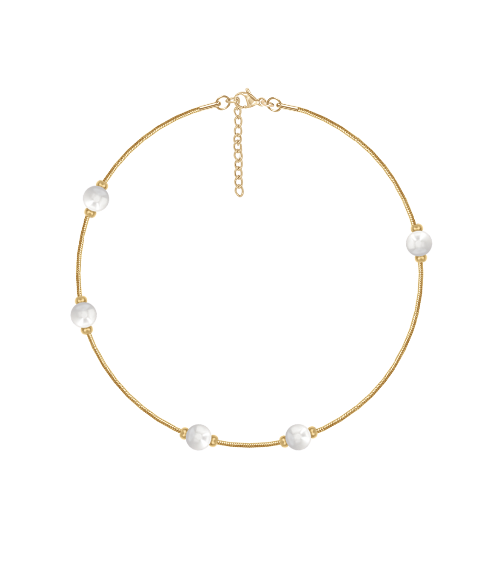 Women's bracelet with pearls gold-plated, adjustable 16 + 5 cm, Lilou