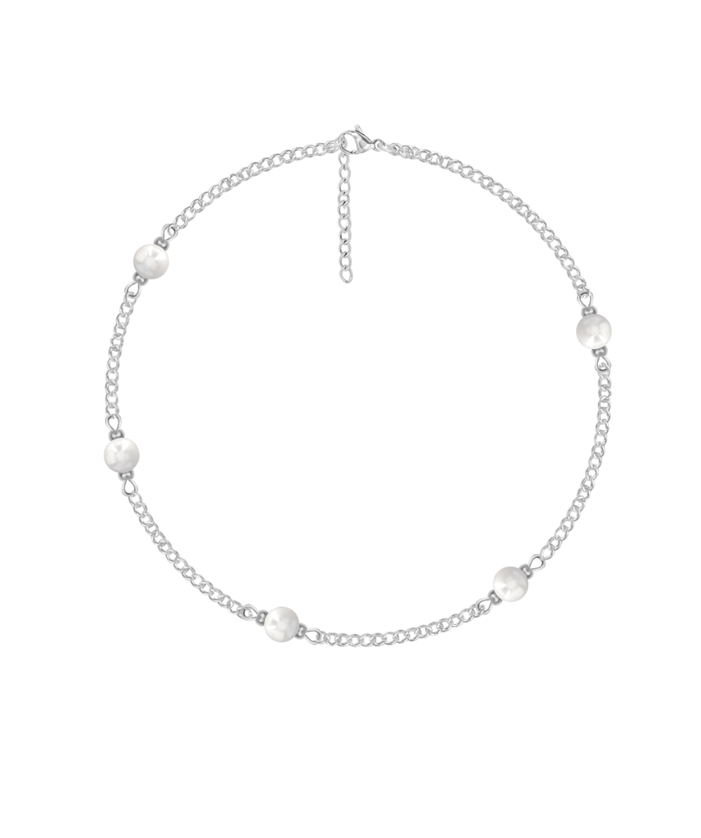 Women's bracelet with pearls, silver-plated, adjustable 16 + 5 cm, Lilou