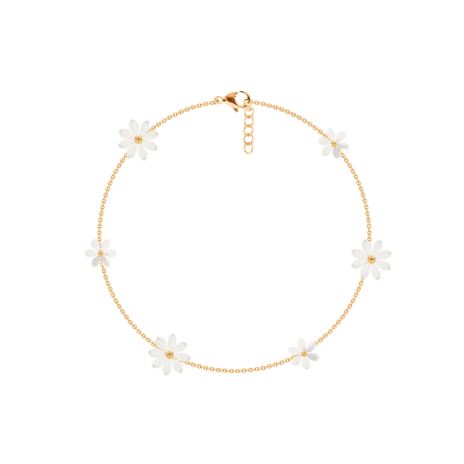 Women's bracelet Flowers adjustable 16 cm + 5 cm extension, gold-plated, Lilou