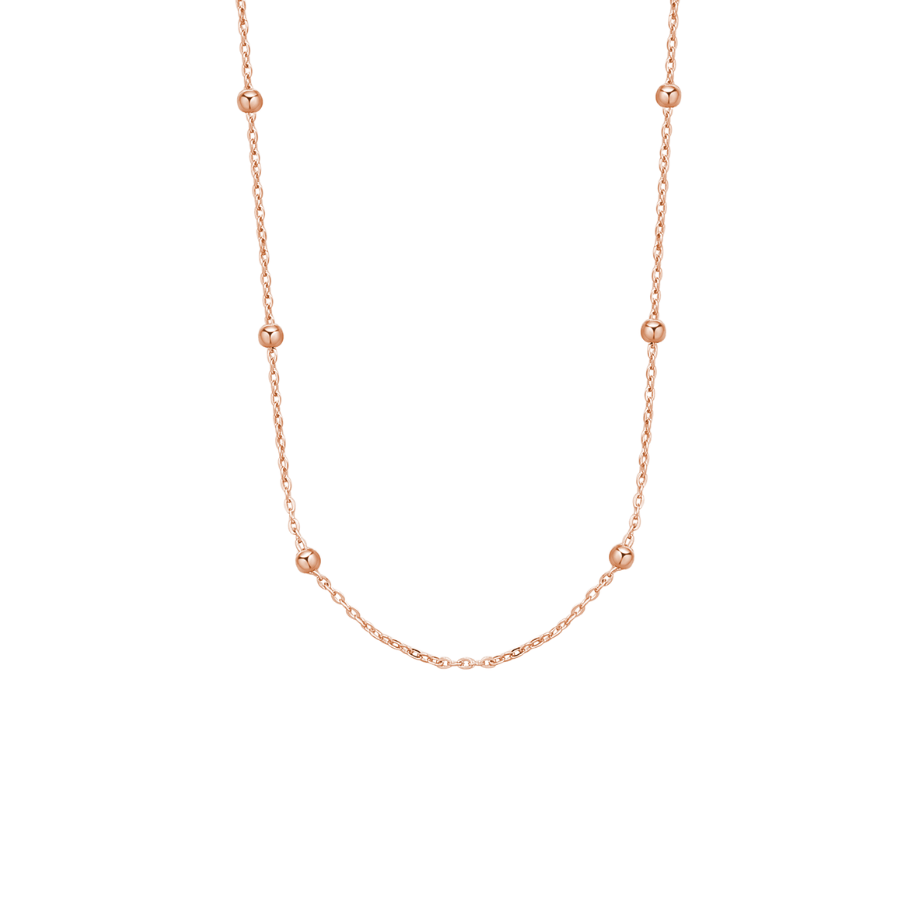 Women's Silver Necklace STORIE with Cable Chain, ROSATO