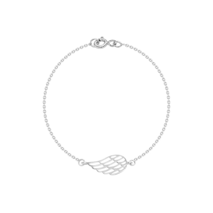 Women's bracelet sterling silver with angel wing, Lilou