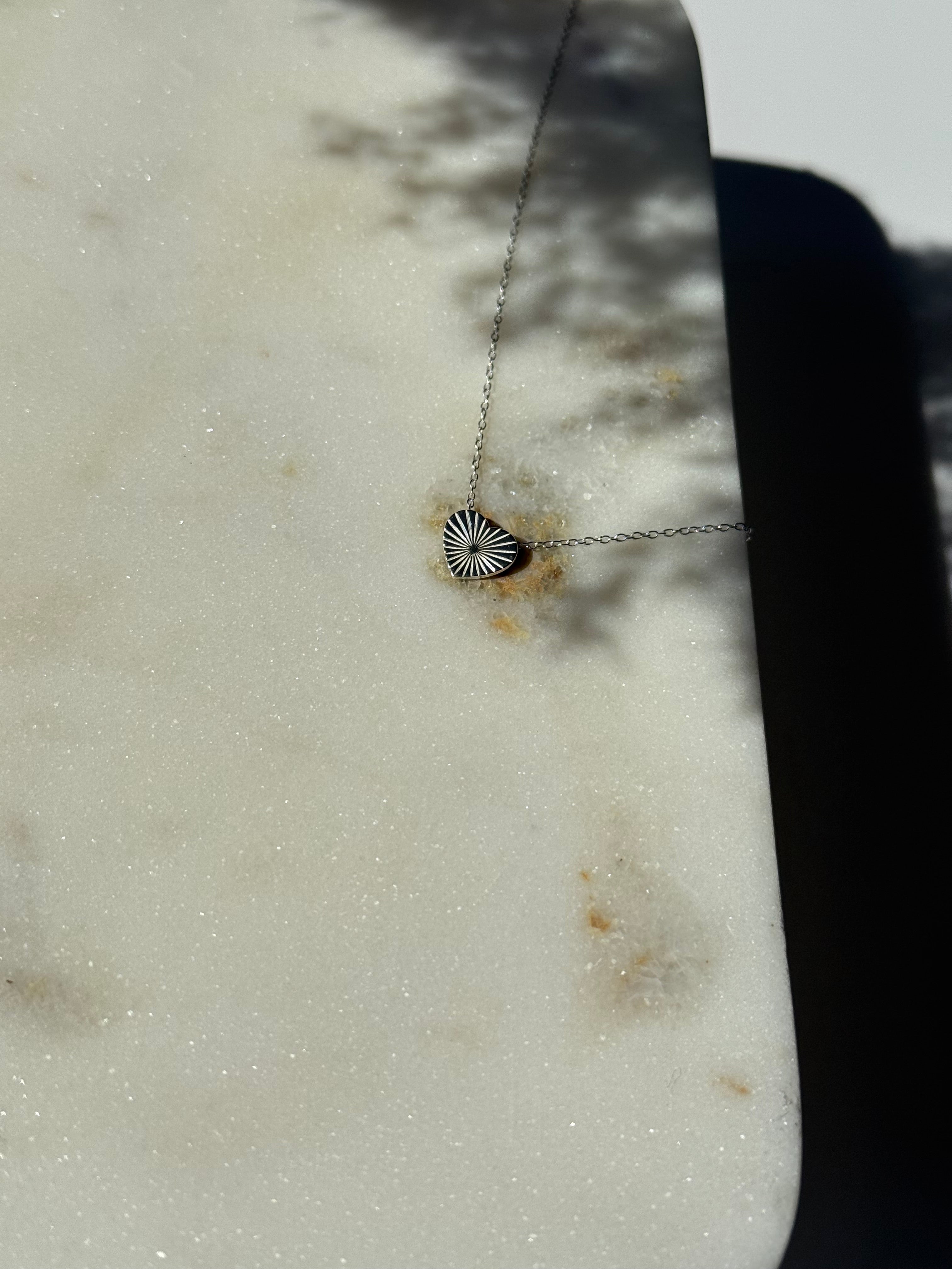 Women's silver necklace with blossoming heart, Tessora