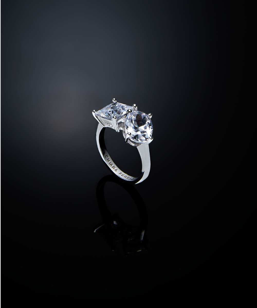 Women's Princess Ring with Square and Round Shapes, CHIARA FERRAGNI
