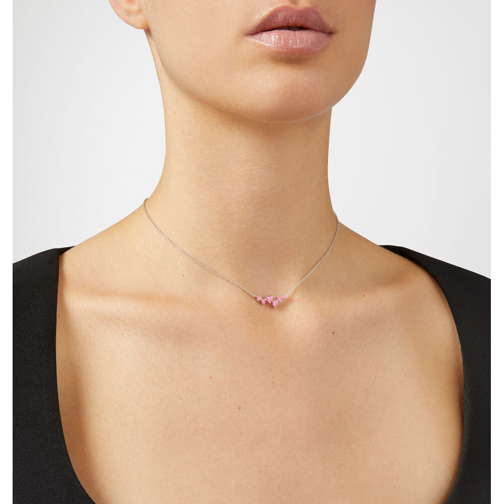 Women's necklace sterling silver with pink zirconia stones, CHIARA FERRAGNI