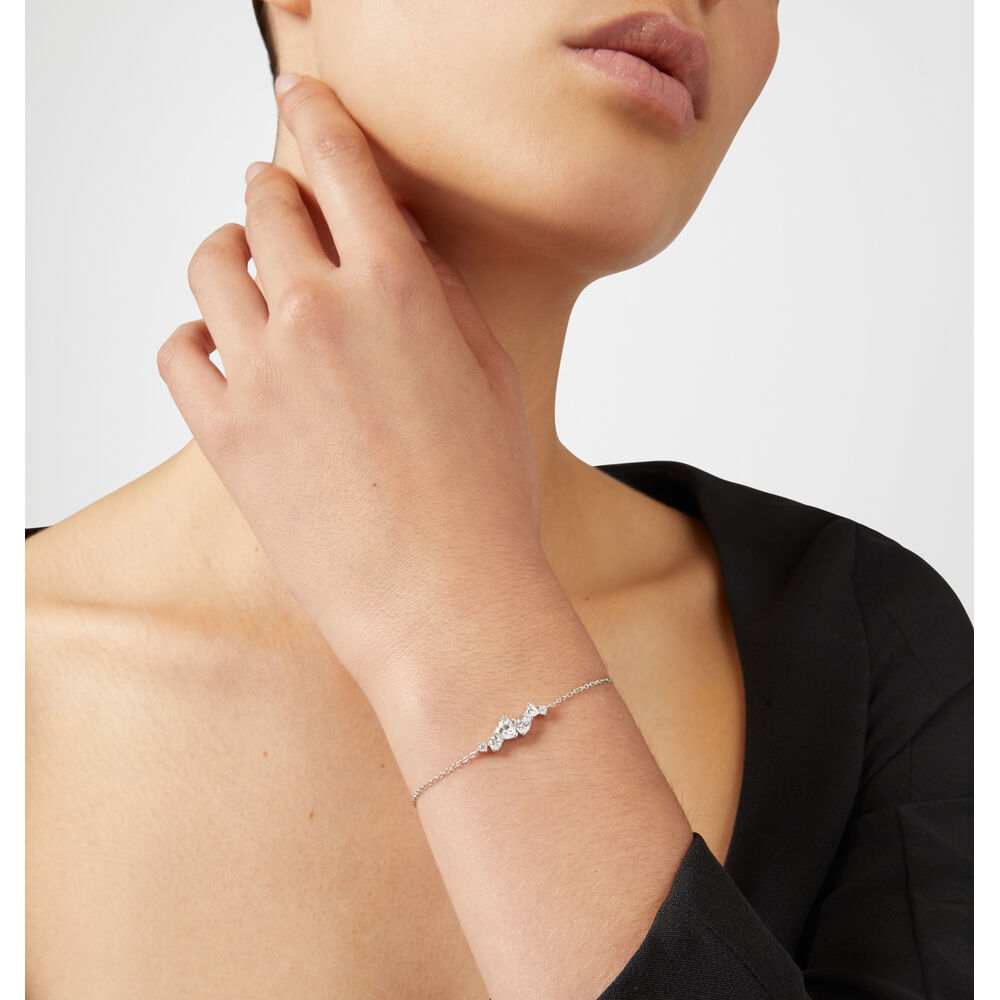 Women's bracelet sterling silver with heart-shaped zirconia stones, CHIARA FERRAGNI