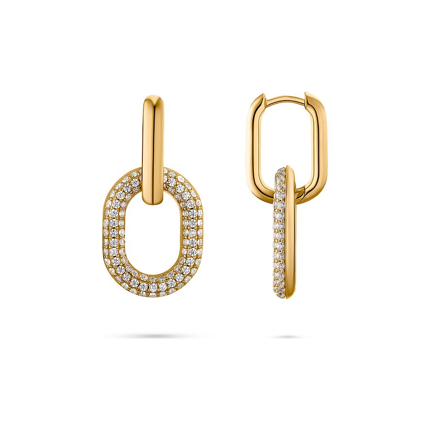 Women's earrings sterling silver LIQUID gold-plated, JETTE