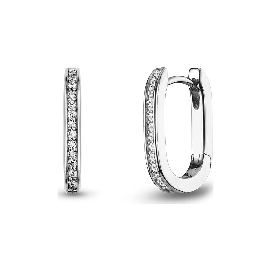 Women's earrings sterling silver round LUNA, JETTE