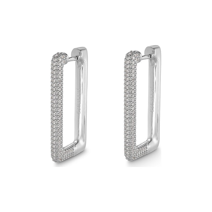 Women's earrings sterling silver rectangular GLAM, JETTE