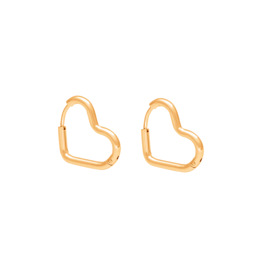 Women's earrings heart-shaped gold-plated, Lilou