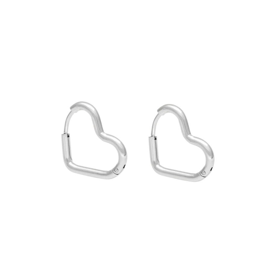 Women's earrings heart-shaped silver-plated, Lilou