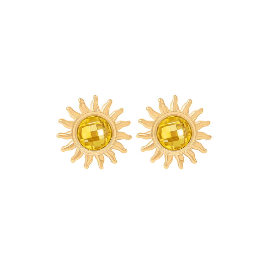 Women's earrings Soleil stud, gold-plated, Lilou