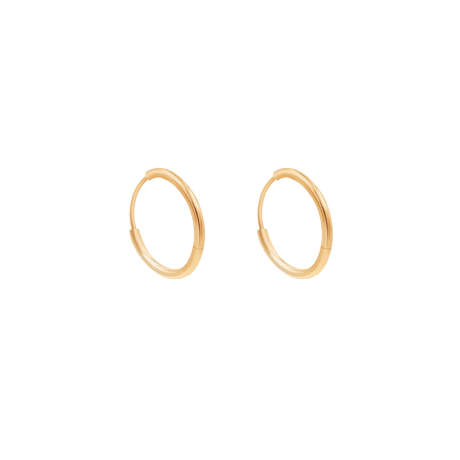 Women's mini hoop earrings 1.4 cm gold-plated, Lilou