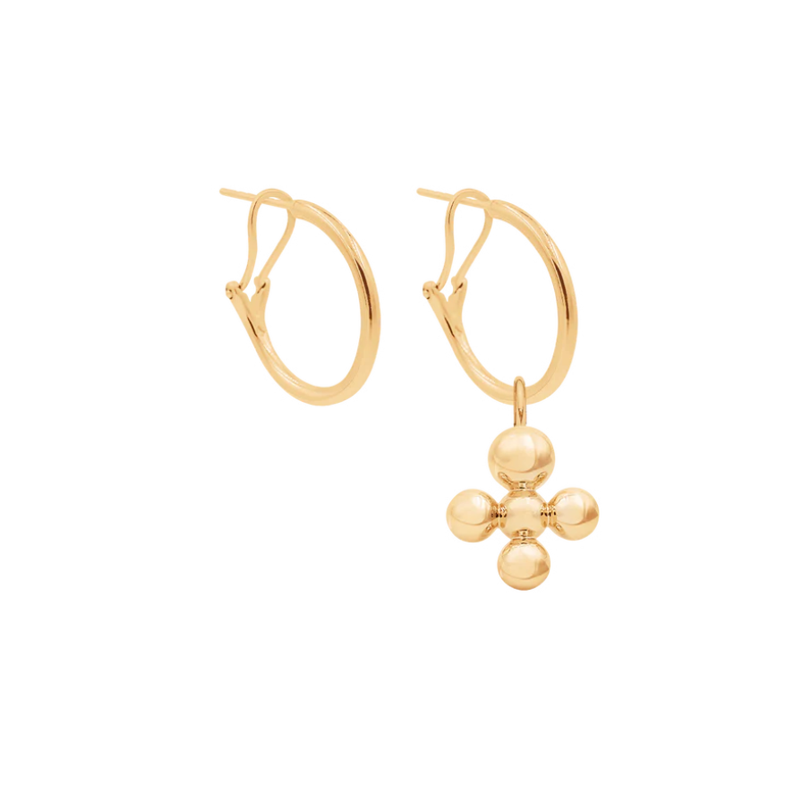 Women's earrings One California with Luck pendant 2 cm gold-plated, Lilou