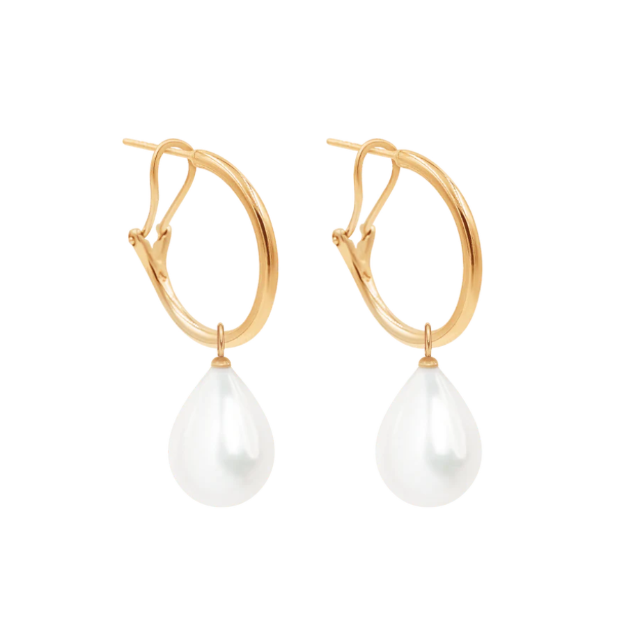 Women's earrings with 1 cm pearl pendants, Lilou