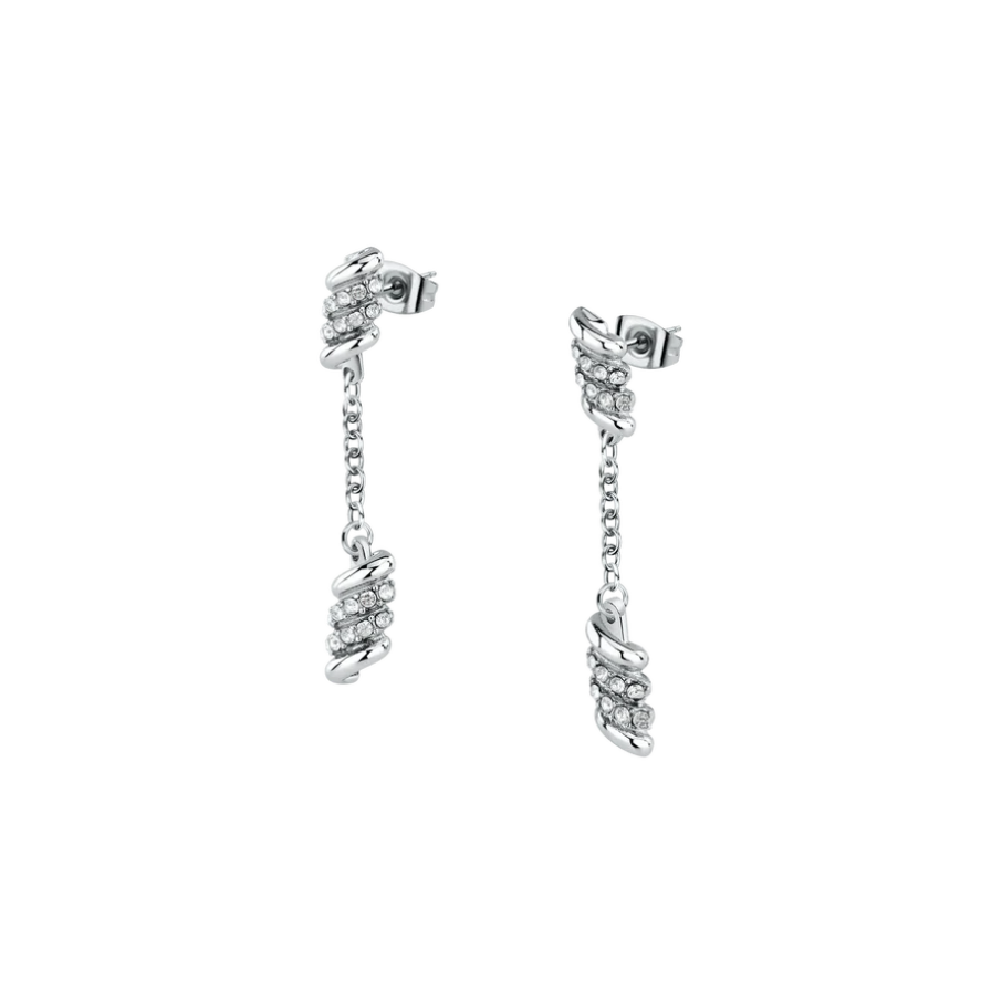 Women's elegant earrings with transparent crystals, MORELLATO