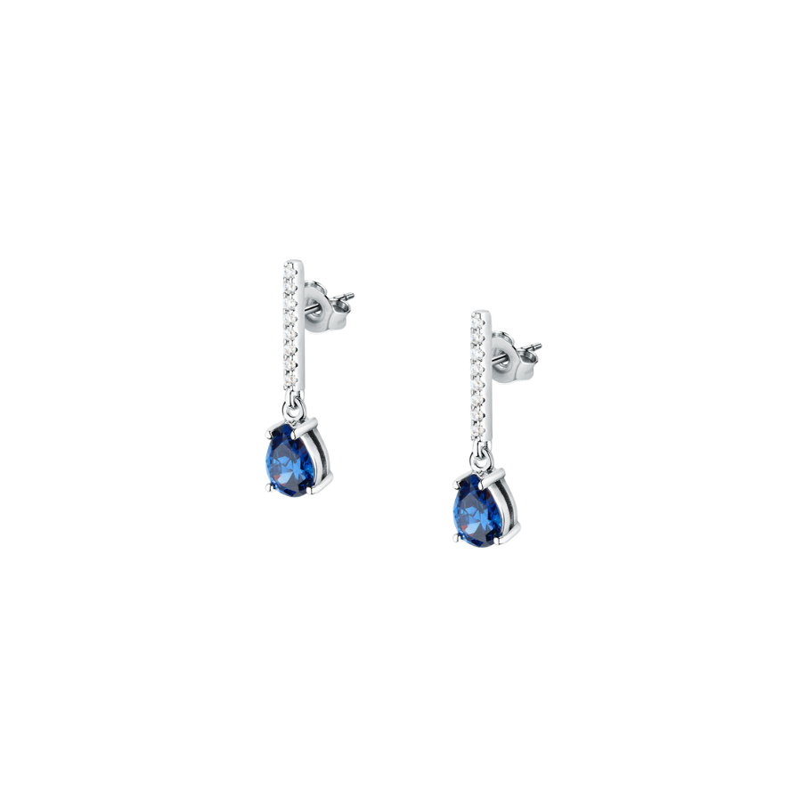 Women's silver earrings with blue stone – Tesori, MORELLATO