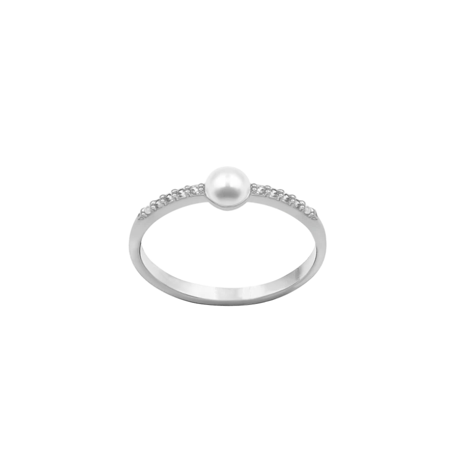 Women's ring Cosmos with white pearl, Lilou