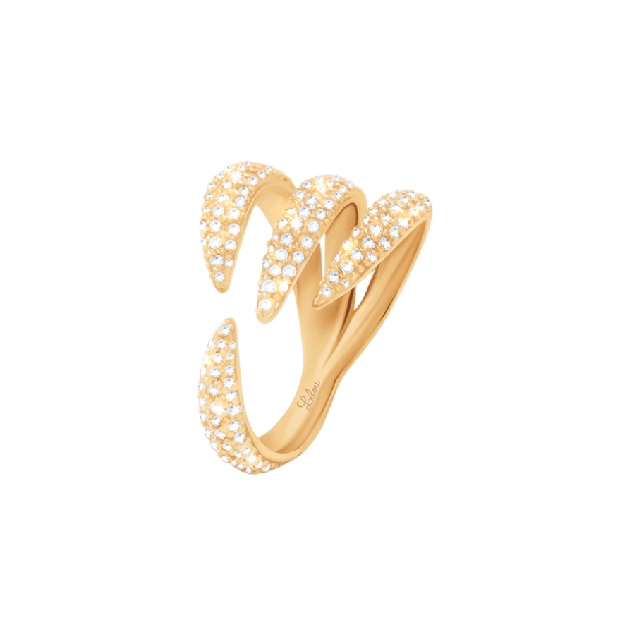Women's ring Forza with zirconia stones gold-plated, Lilou