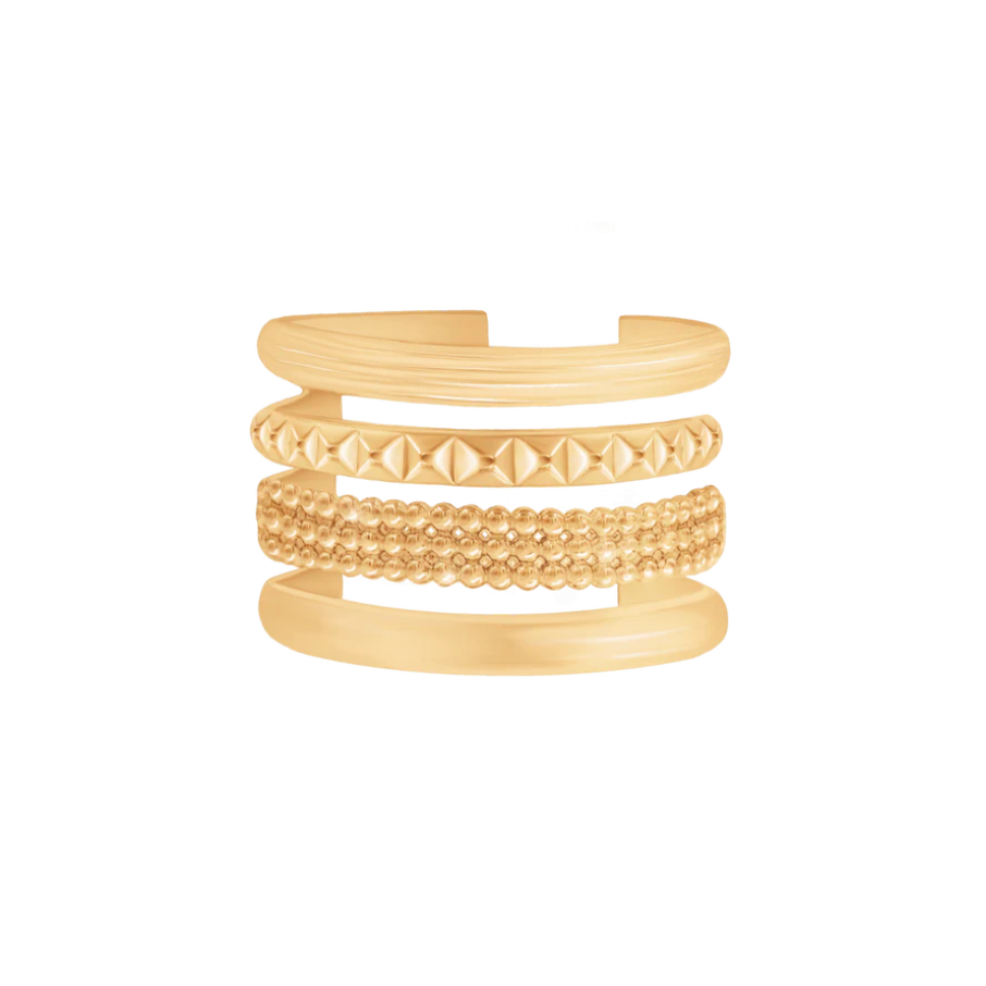 Women's multi-ring Etno ring gold-plated, Lilou