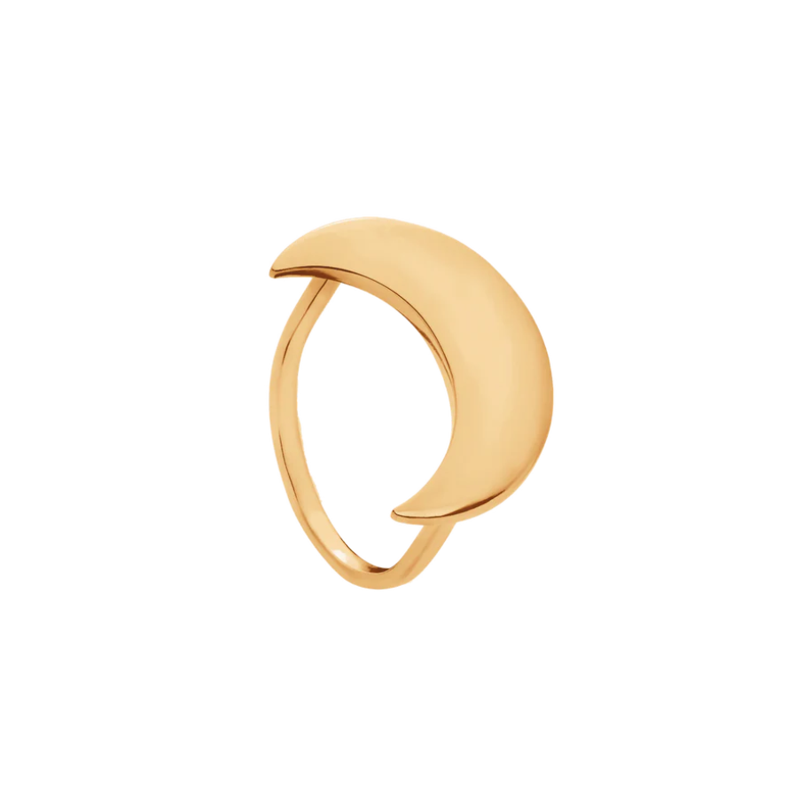 Women's ring Semi Lune gold-plated, engravable, Lilou