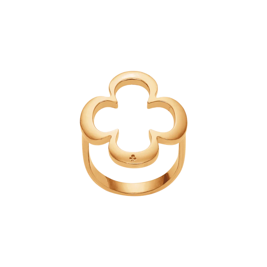 Women's ring AZUR CLOVER gold-plated, Lilou