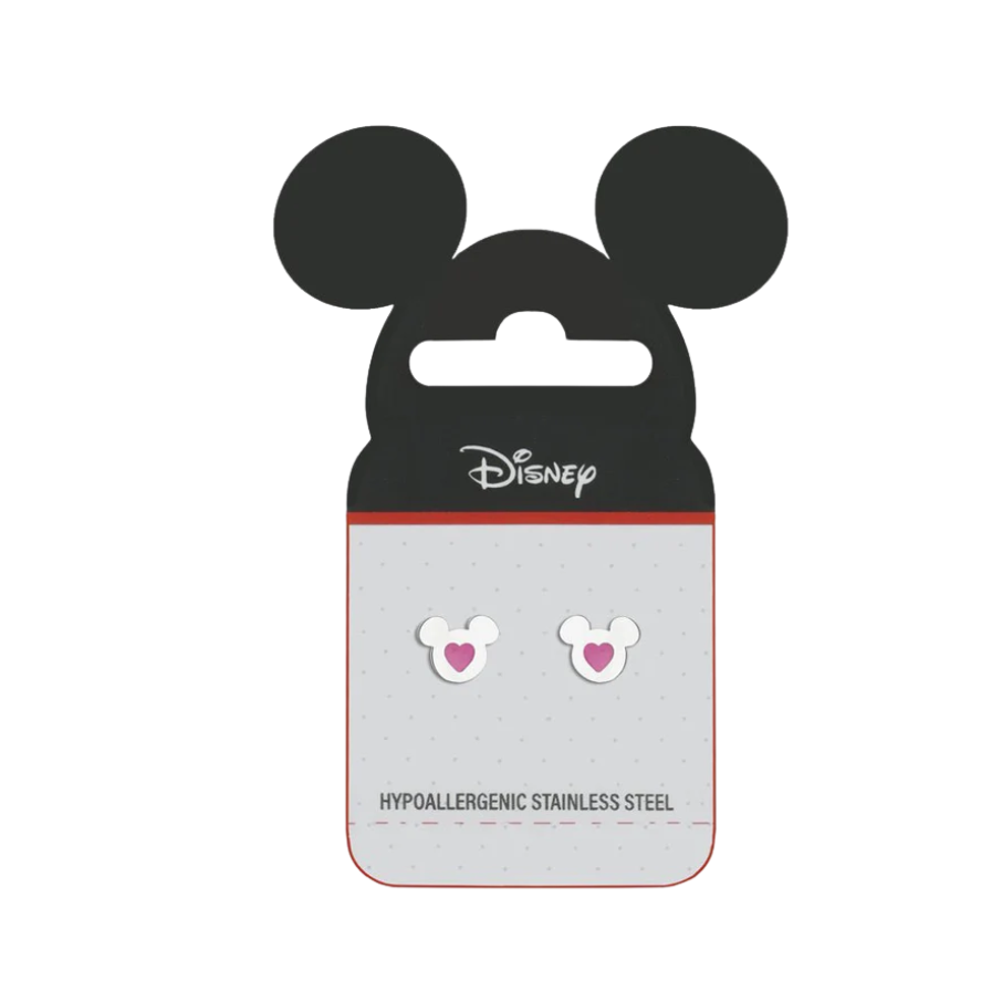Children's earrings with Mickey Mouse and heart, DISNEY