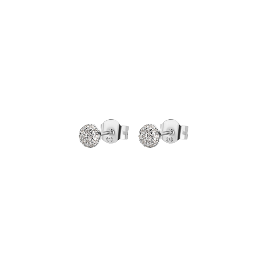 Women's silver earrings BIANCA studs, white zirconia, ROSATO