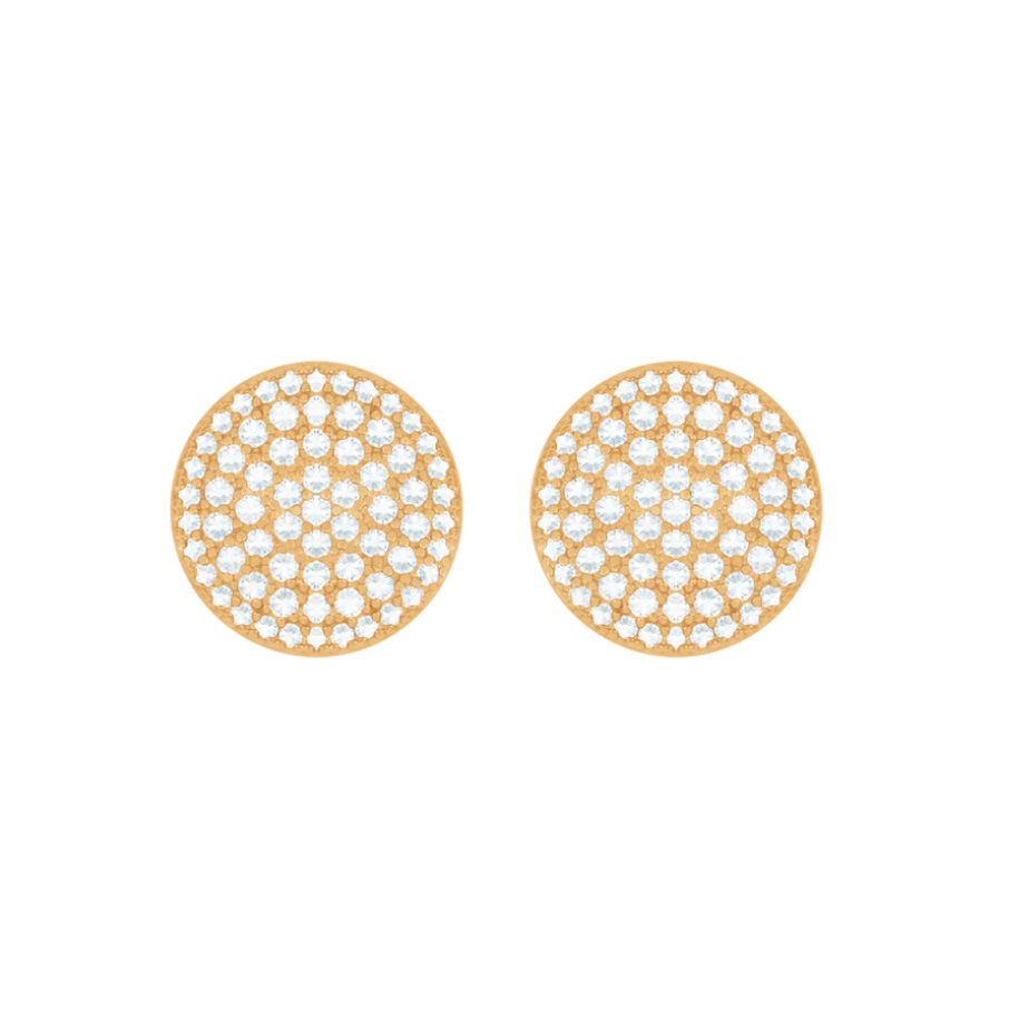 Women's earrings medallion style gold-plated, Lilou