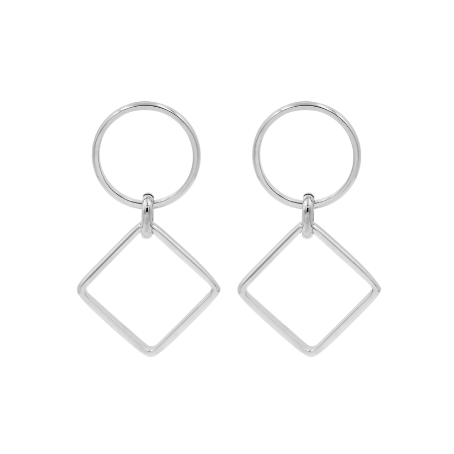 Women's earrings California Mini handcrafted 5 cm silver-plated, Lilou