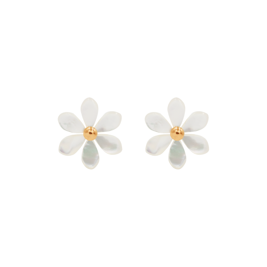Women's earrings stud Flowers gold-plated, Lilou