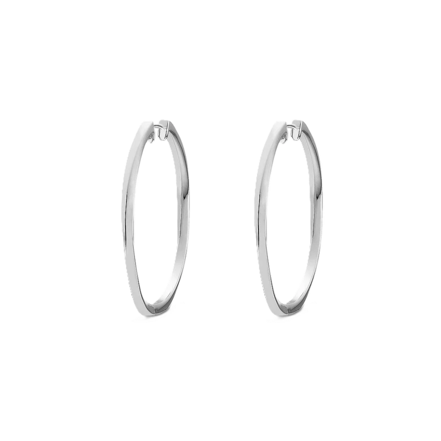 Women's earrings sterling silver round TWISTED, JETTE