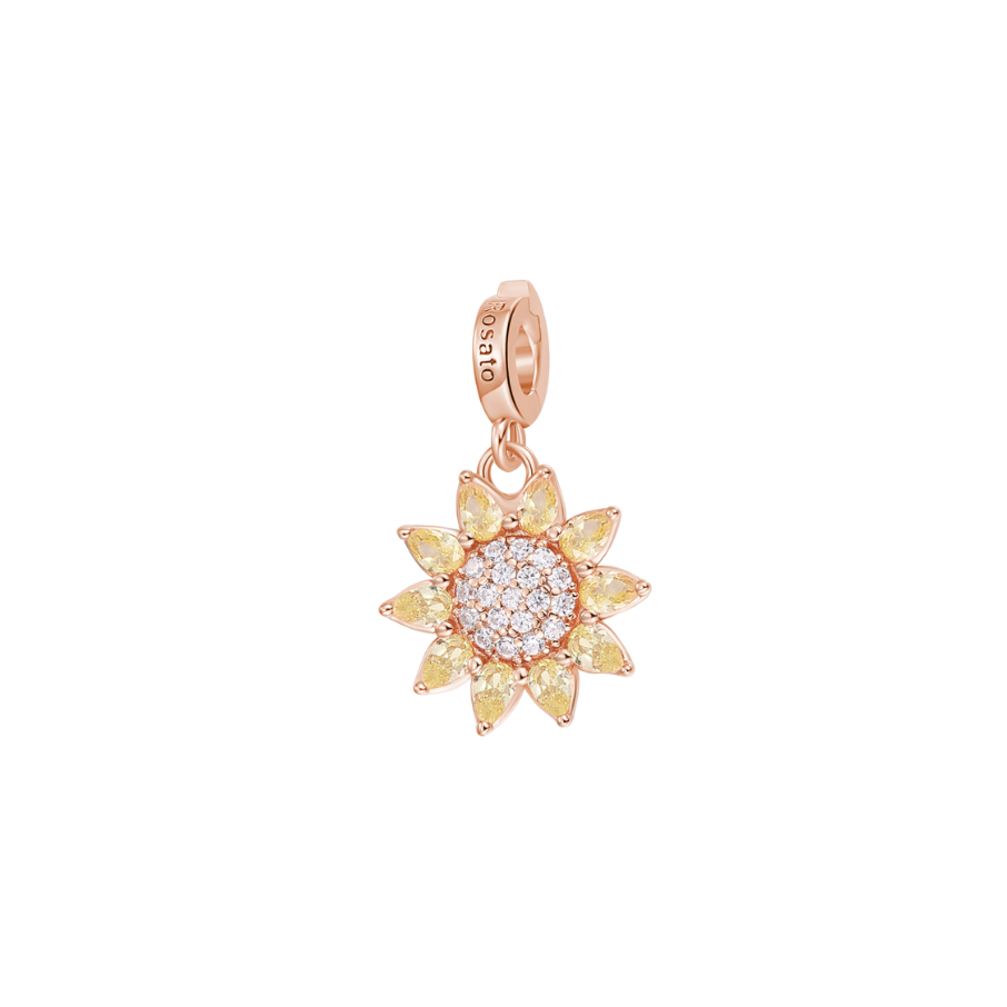 Women's Silver Charm STORIE Sunflower, ROSATO
