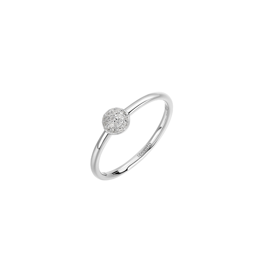 Womens silver ring BIANCA with zircon stones, ROSATO