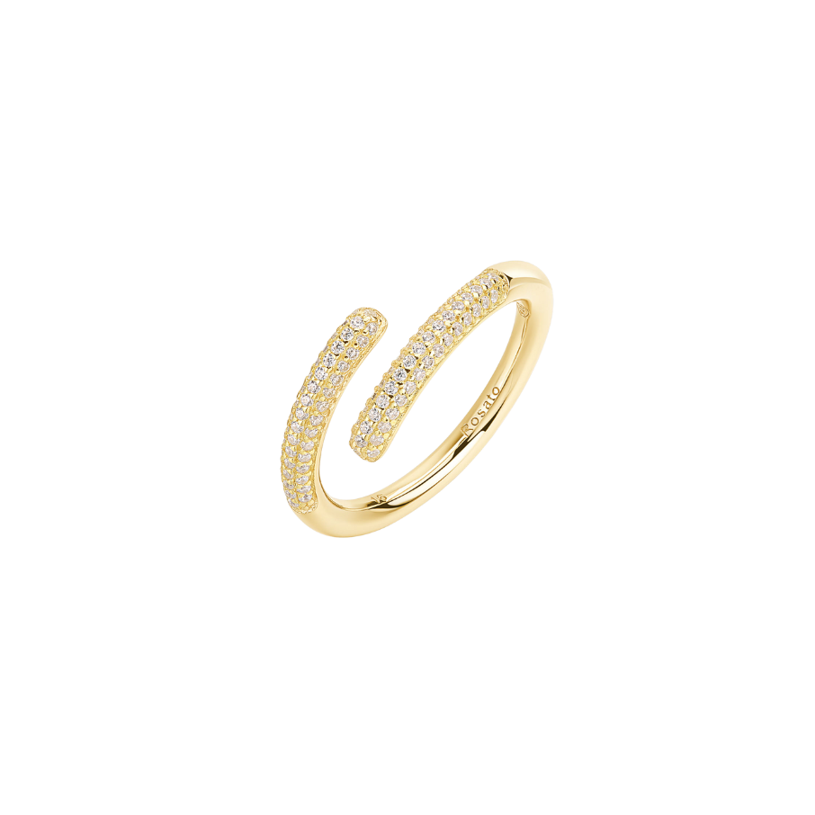 Womens Gold-Plated Silver Ring BIANCA, ROSATO