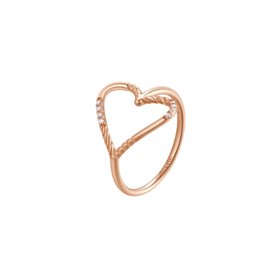 Women's Silver Heart-Shaped Ring GOT ME, ROSATO