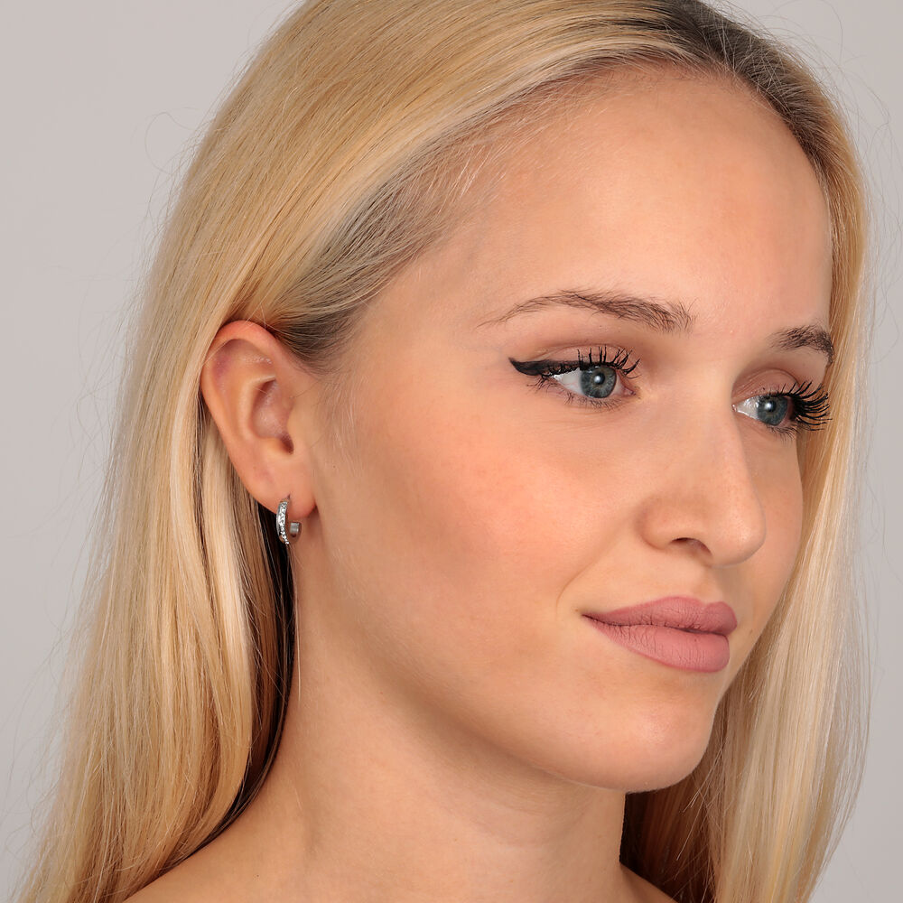 Women's earrings Creole with crystal stones