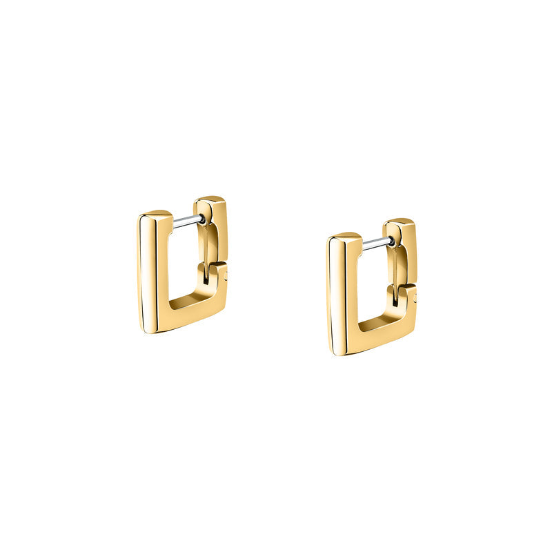 Women's earrings Creole square shape, yellow gold, size 1.4x1.4 cm, MORELLATO