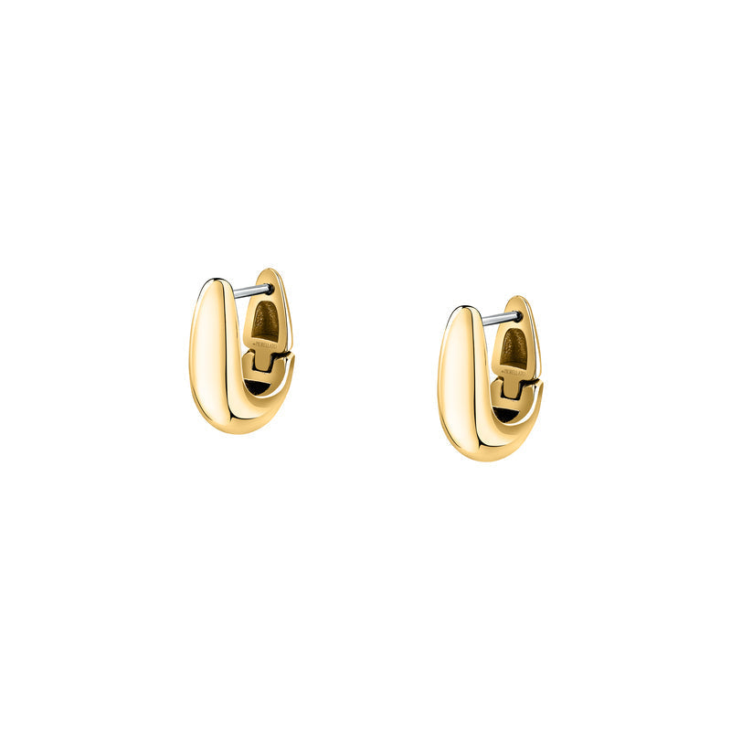 Women's earrings oval Creole, yellow gold, size 1.6 cm, MORELLATO