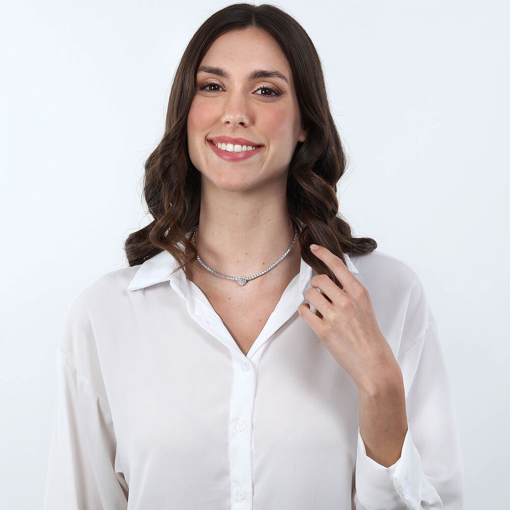 Women's necklace sterling silver Tesori with heart