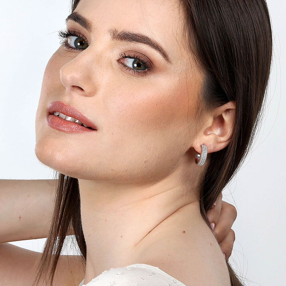 Women's earrings Creole with crystal stones, MORELLATO