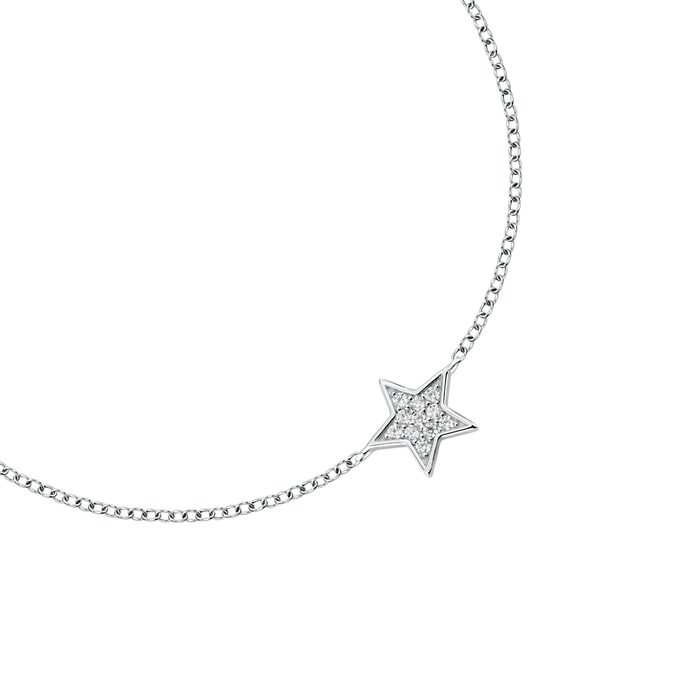 Bratara ajustabila din argint cu stea si zirconiu alb - Bratari ajustabile - LPS05AWV22 - LA PETITE STORY - Tessora